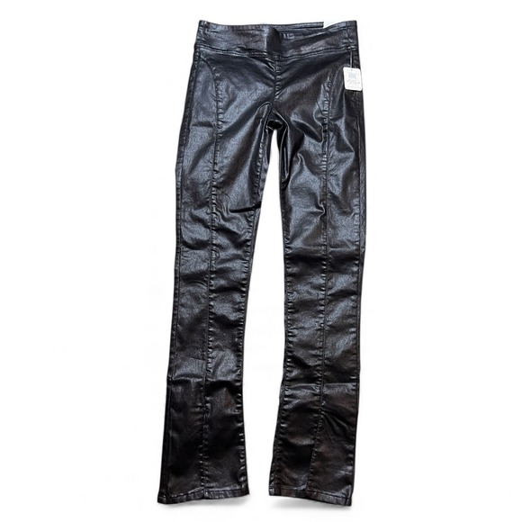 Free People Pants - NWT‎ Free People Double Dutch Slit Skinny Pants Faux Leather Coated Black Size S